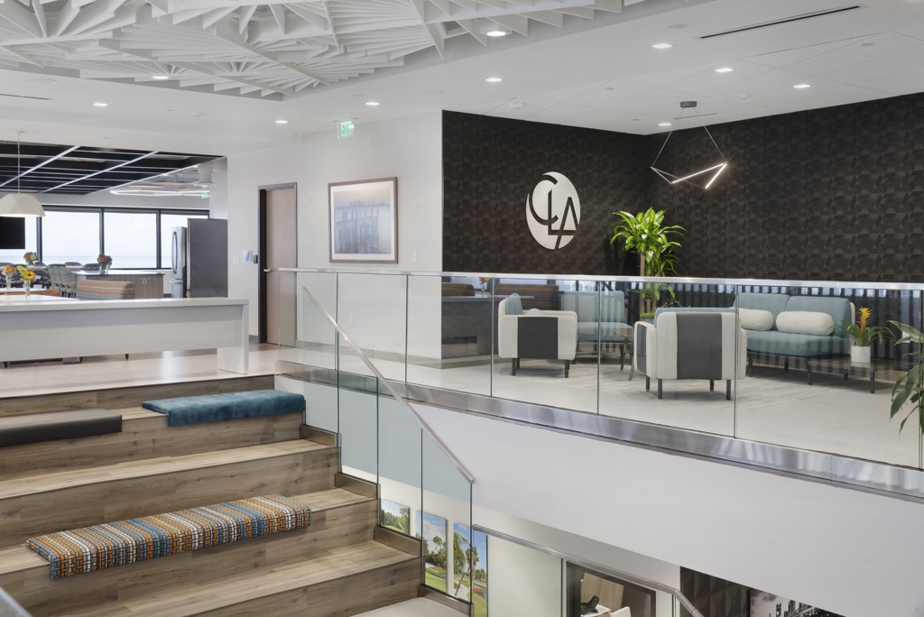 Commercial Office Photographer Modern office interior with seating area